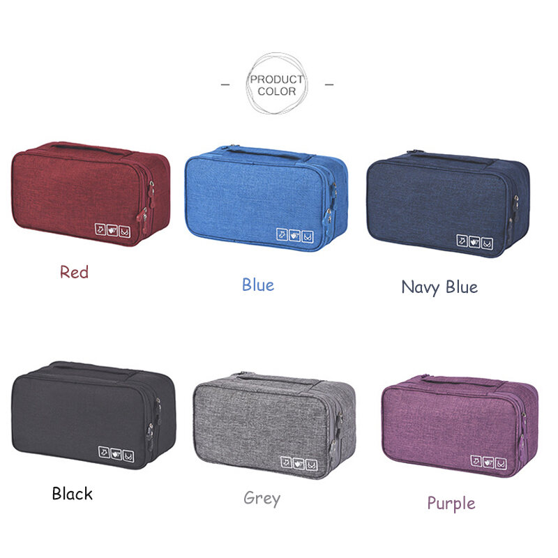 Homy Underwear Storage Bag Portable Bra Organiser Pouch Travel Storage Case for Panties Socks Bras Underwear Waterproof Large Capacity Multi-Compartments Storage Bag
