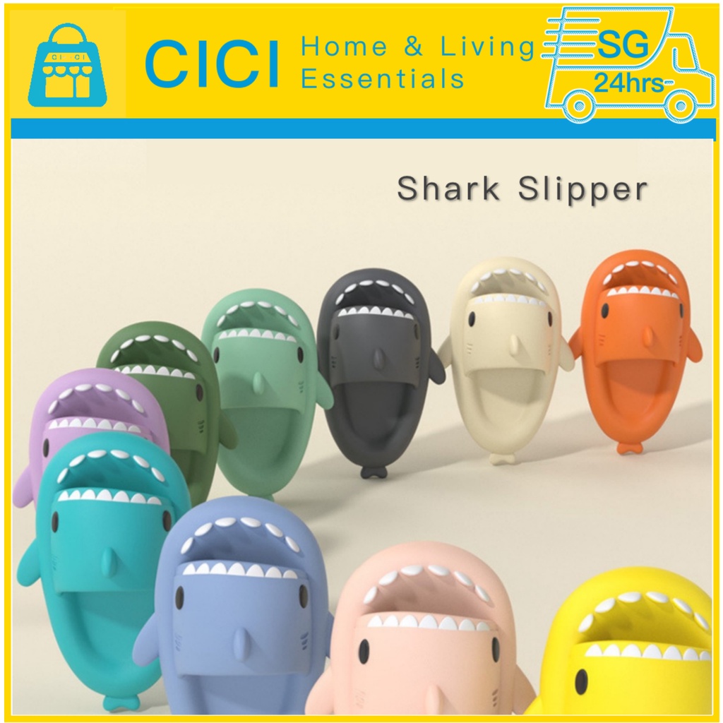 ?? Shark Slippers Family Adult Couple Trendy Indoor Outdoor Funny Home Cute Cartoon Parent-Child