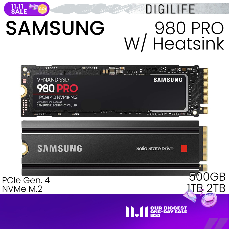 [LOWEST IN SG] SAMSUNG 980 PRO - W/ HEATSINK - 500GB 1TB PCIe Gen 4 NVME M.2 SSD