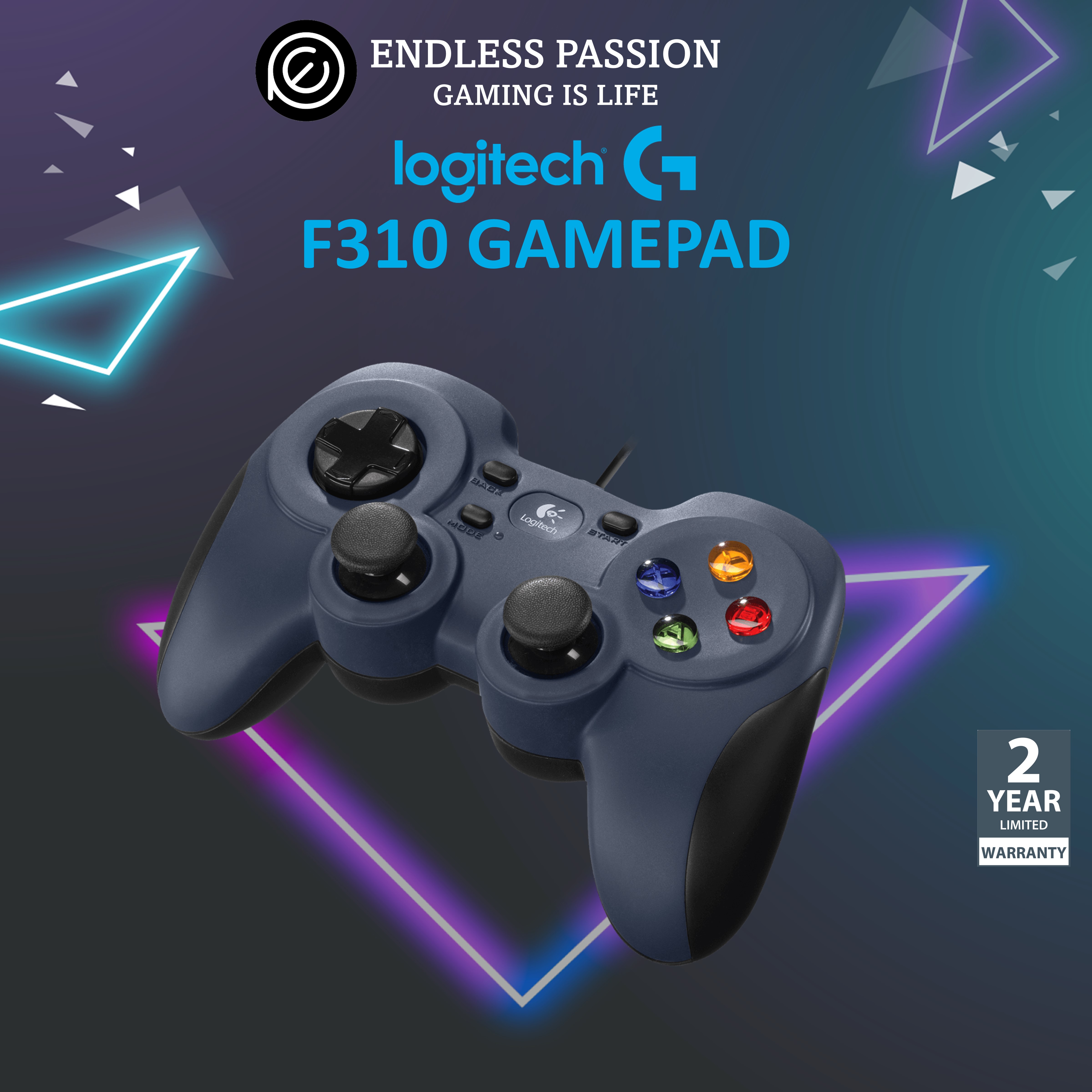 Logitech F310 Wired Gamepad Controller Console Like Layout 4 Switch D-Pad PC