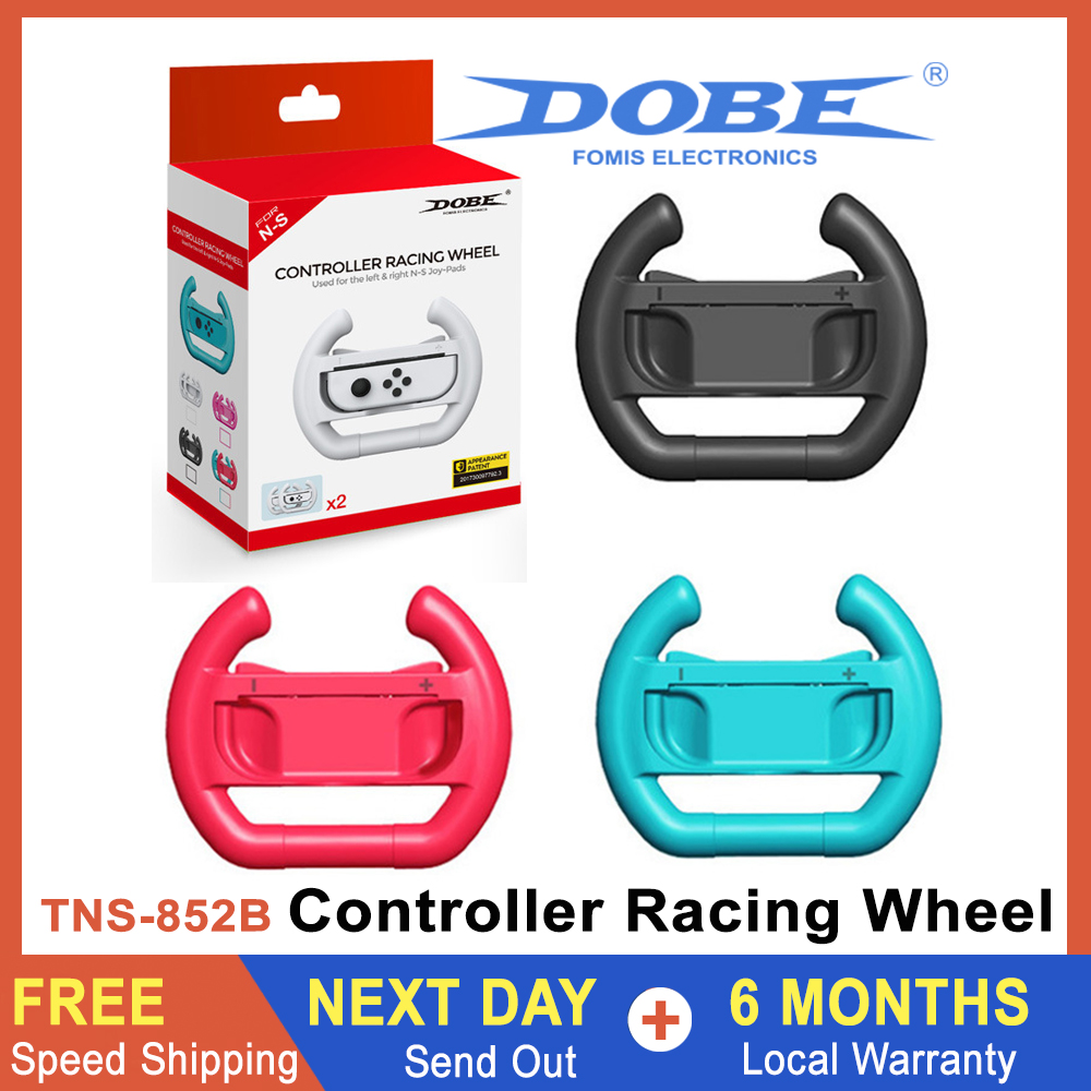 [2 PACK] DOBE Nintendo Switch OLED Joy-con Controller Racing Wheel, High Quality Wear-resistant Joy con Steering Wheel Handle Grip Holder Gamepad for Nintendo Switch Joy-con [Local Warranty]