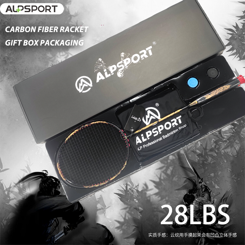 ALP Golden Dragon Ultralight 10U 52G 100% Carbon Fiber Badminton Rackets Strung Professional Racquet 22-30LBS G4 Trainning Racket Bags Adult