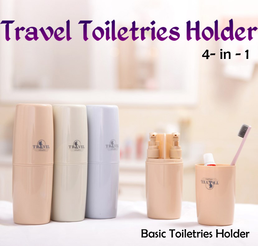 4 in 1 Basic Toothbrush Holder Travel Cleaning Washing Organizer Bathroom Accessories Sets Bathroom Storage Bottle Storage Box