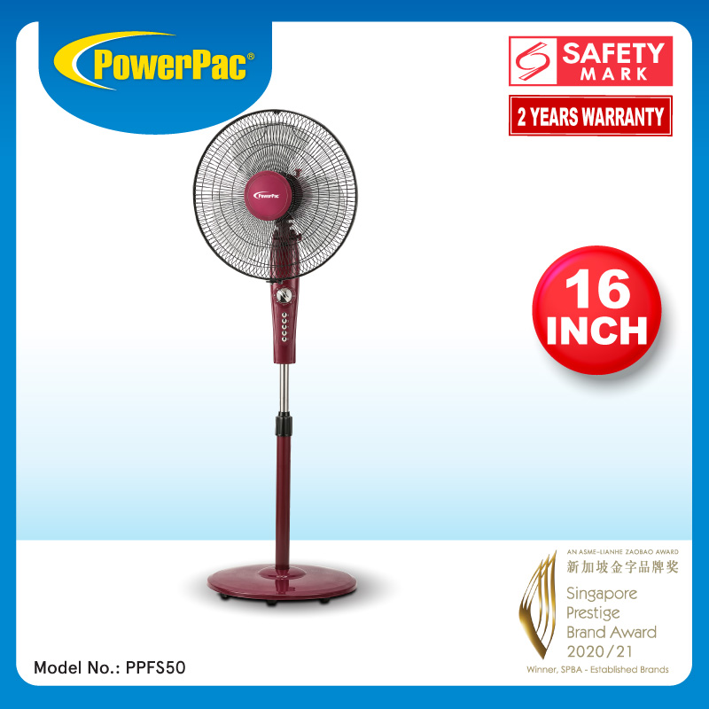 PowerPac Stand Fan 16 inch Standing fan with Timer(PPFS50)