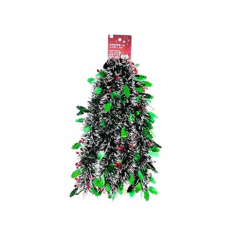 DAISO Christmas Tree Hanging Strips Holly 1.8m